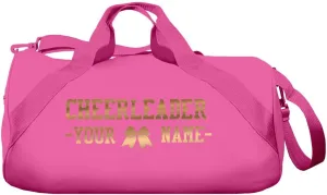 Custom Golden Metallic Cheer Bag: Barrel Duffel Bag
