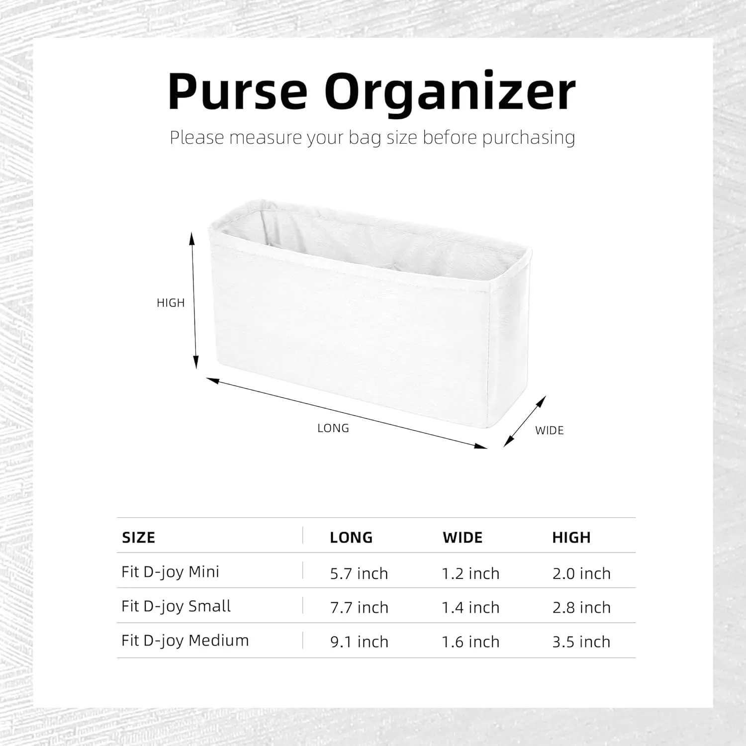 custom Purse organizer or pillow insert for Dior Lady D-Joy Small/Medium/Large,offering 42 pattern to choose