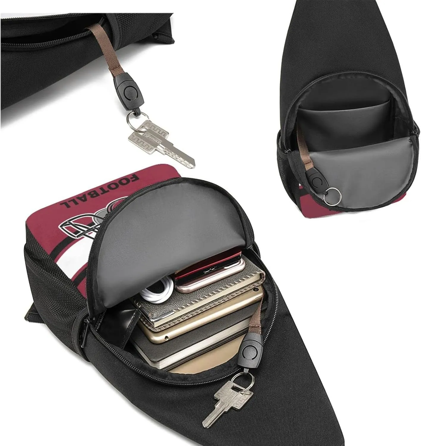 Custom Sling Bag, Personalized Arizona Crossbody Bags for Men Women, Customize Name and Number Sling Shoulder Backpack, Chest Bag Hiking Travel Daypack for Outdoor