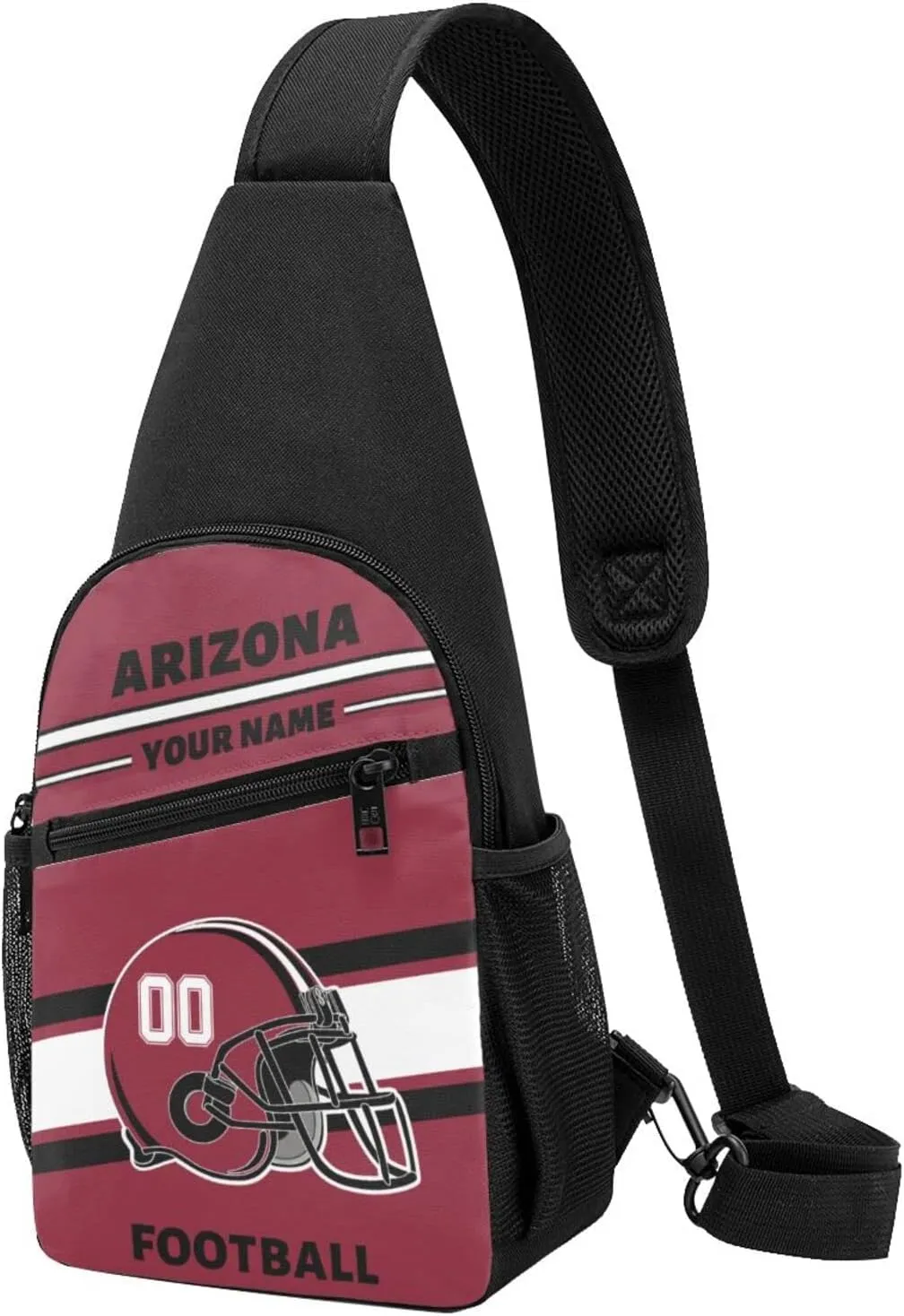 Custom Sling Bag, Personalized Arizona Crossbody Bags for Men Women, Customize Name and Number Sling Shoulder Backpack, Chest Bag Hiking Travel Daypack for Outdoor