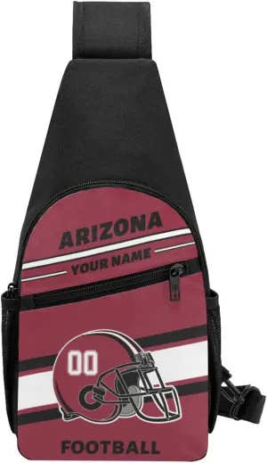 Custom Sling Bag, Personalized Arizona Crossbody Bags for Men Women, Customize Name and Number Sling Shoulder Backpack, Chest Bag Hiking Travel Daypack for Outdoor