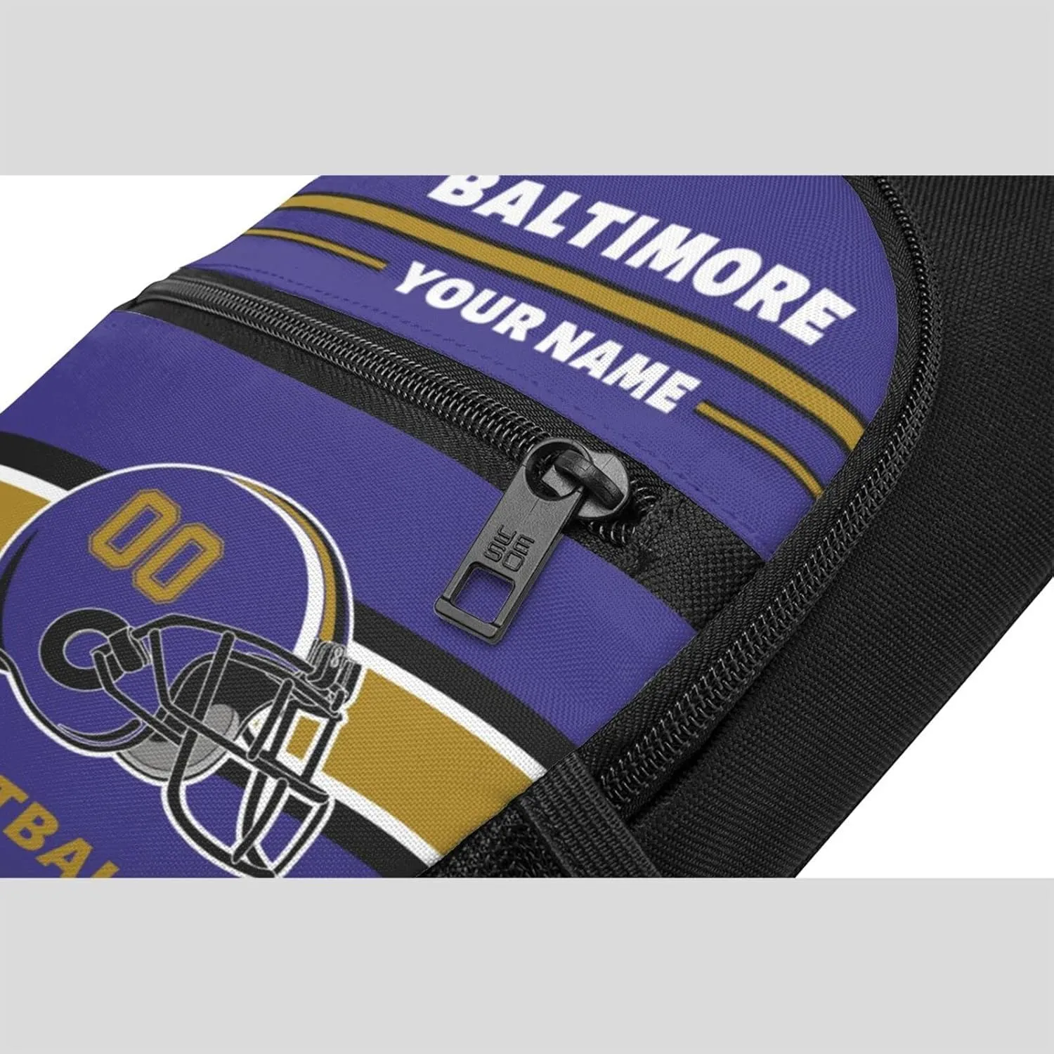 Custom Sling Bag, Personalized Baltimore Crossbody Bags for Men Women, Customize Name and Number Sling Shoulder Backpack for Hiking Travel Daypack Outdoor