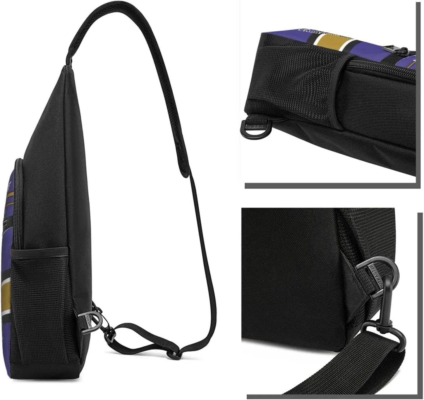 Custom Sling Bag, Personalized Baltimore Crossbody Bags for Men Women, Customize Name and Number Sling Shoulder Backpack for Hiking Travel Daypack Outdoor