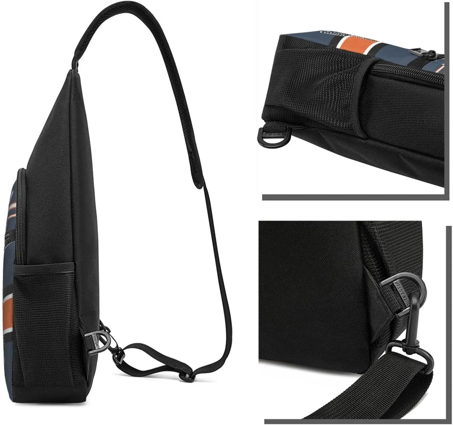 Custom Sling Bag, Personalized Chicago Crossbody Bags for Men Women, Customize Name and Number Sling Shoulder Backpack, Chest Bag Hiking Travel Daypack for Outdoor