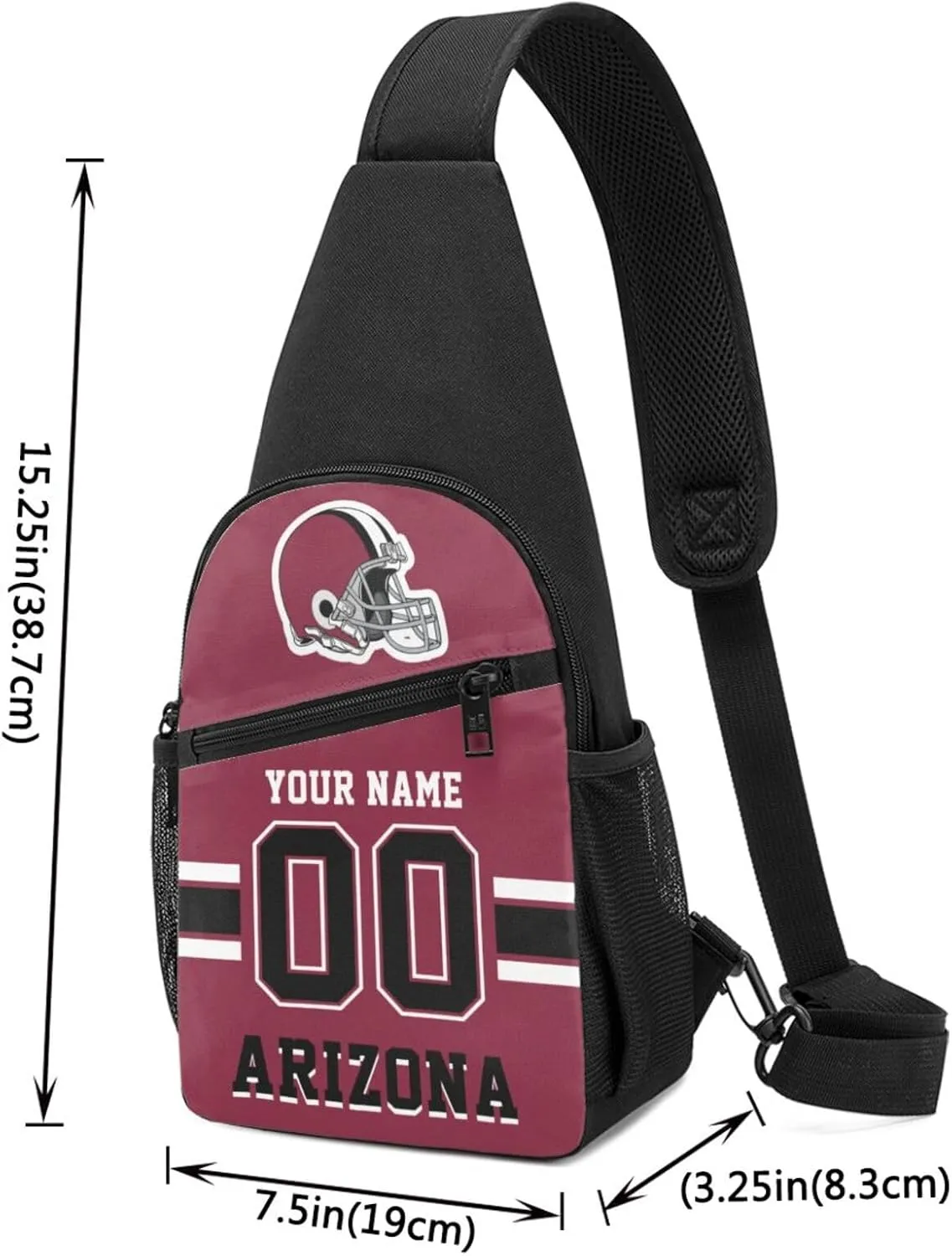 Custom Sling Bag, Personalized Crossbody Bags with Name and Number, Customize Sling Shoulder Backpack