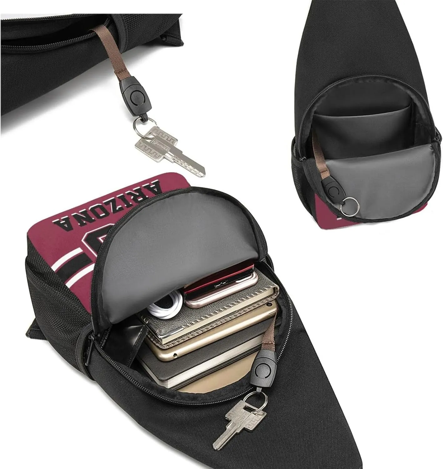 Custom Sling Bag, Personalized Crossbody Bags with Name and Number, Customize Sling Shoulder Backpack