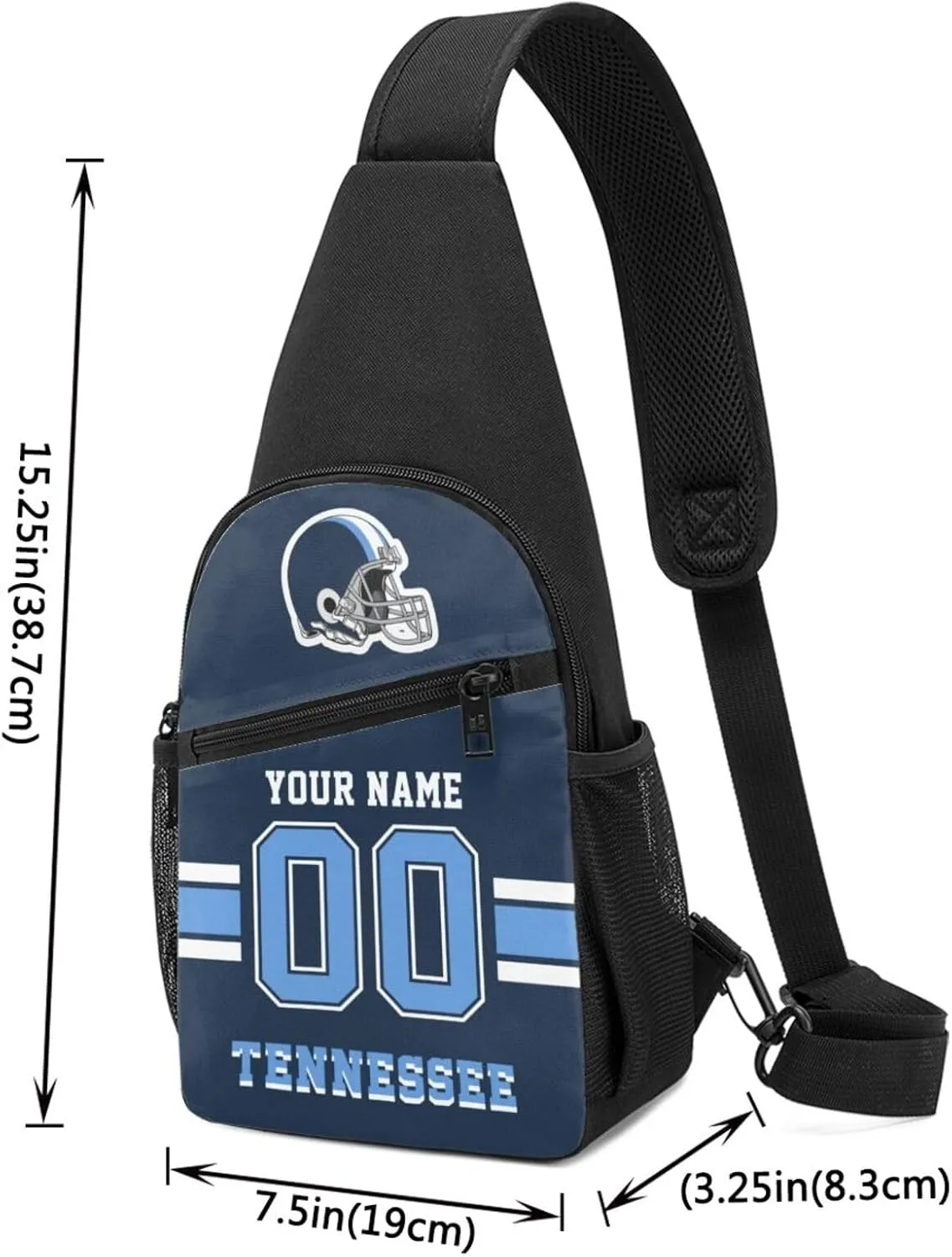 Custom Sling Bag, Personalized Crossbody Bags with Name and Number, Customize Sling Shoulder Backpack