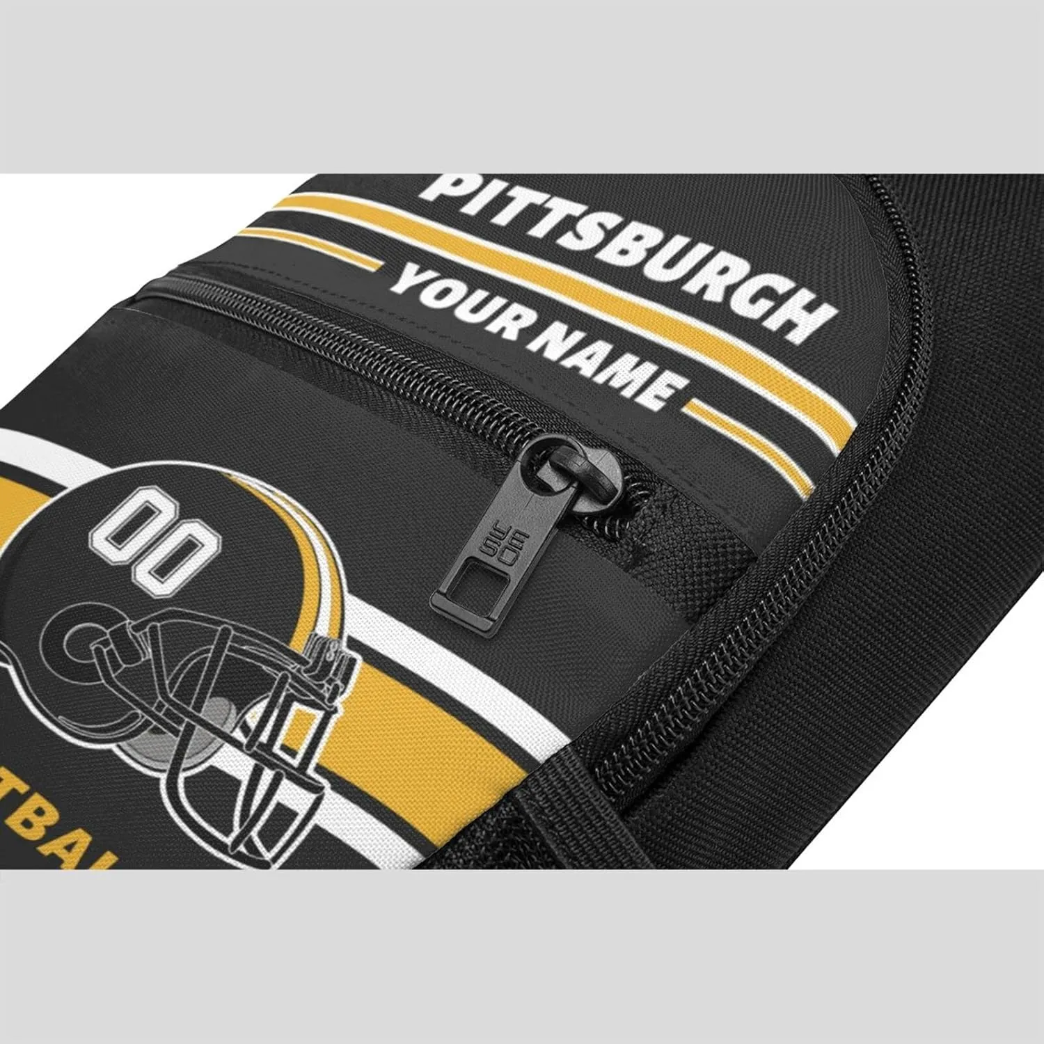 Custom Sling Bag, Personalized Pittsburgh Crossbody Bags for Men Women, Customize Name and Number Sling Shoulder Backpack, Chest Bag Hiking Travel Daypack for Outdoor