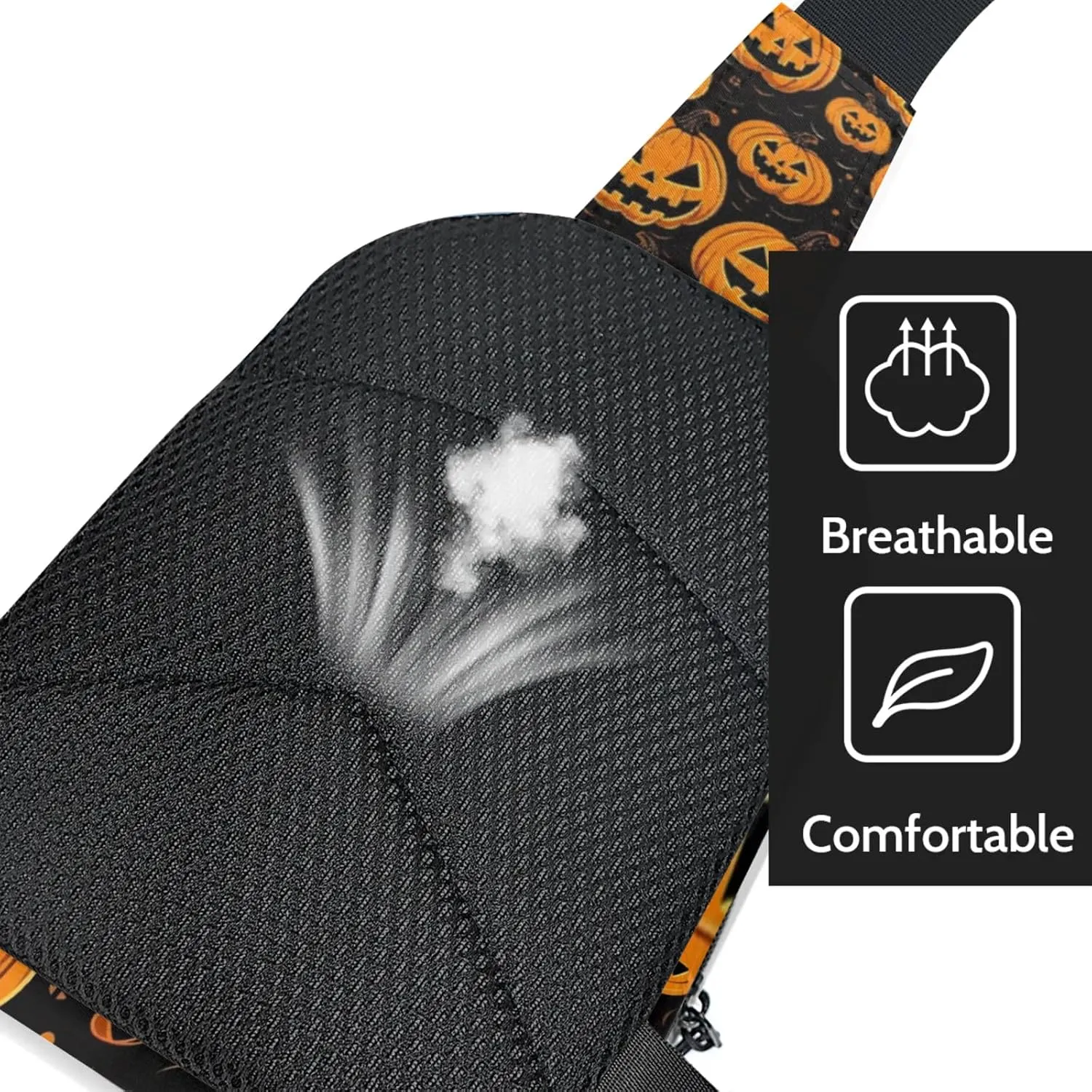 Custom Sling Bag Pumpkin Retro Cross Body Customize Chest Bag Cartoon Halloween Daypack for Outdoors Travel Hiking Sports