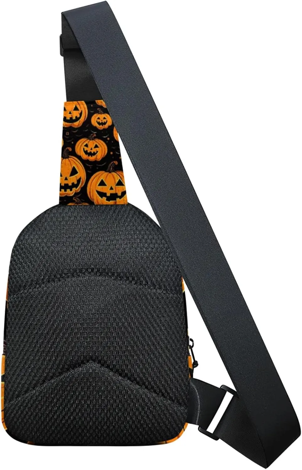 Custom Sling Bag Pumpkin Retro Cross Body Customize Chest Bag Cartoon Halloween Daypack for Outdoors Travel Hiking Sports
