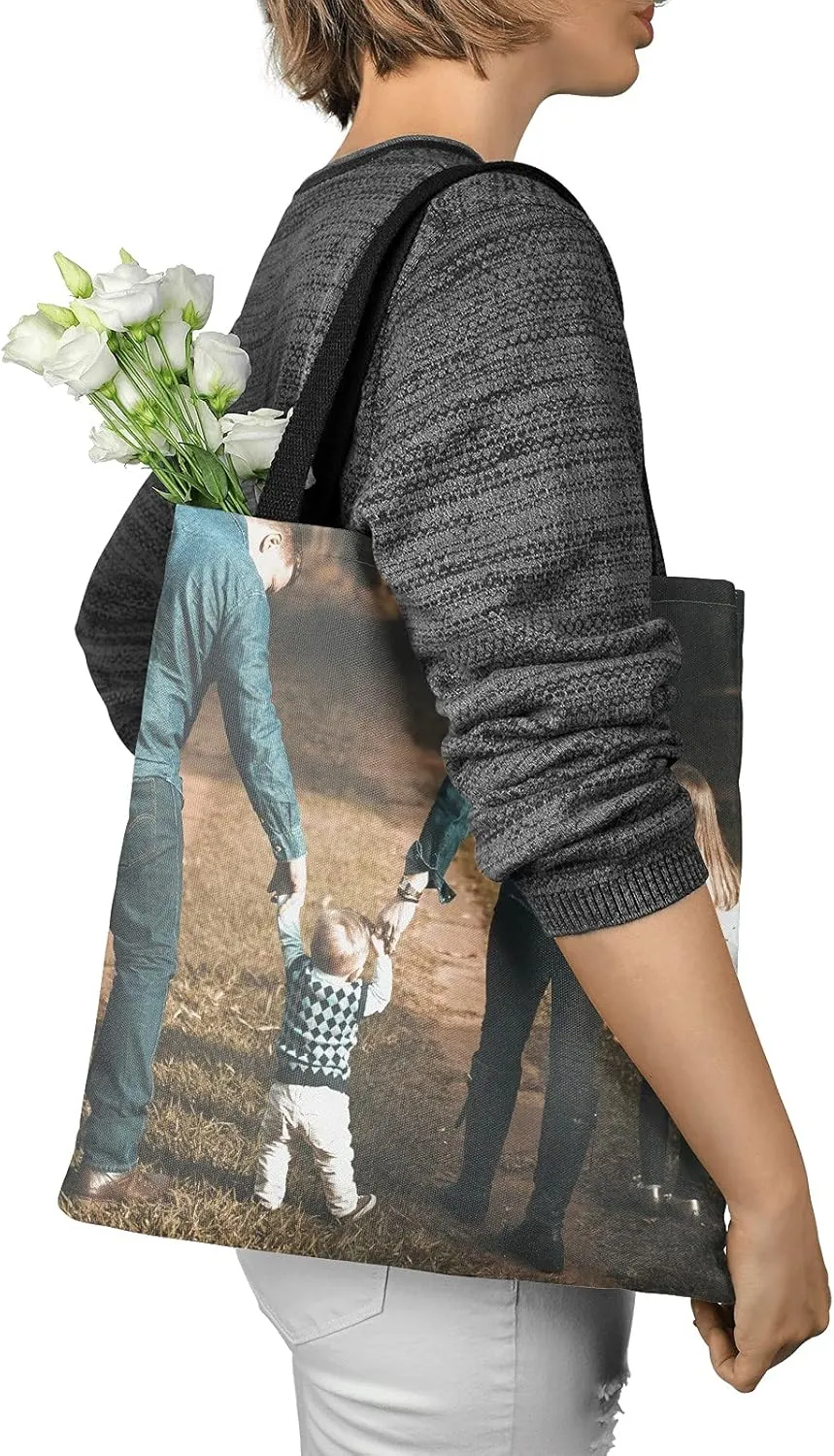 Custom Tote Bags Personalized Tote Bags with Texts photos Personalized Tote Bag Add Image