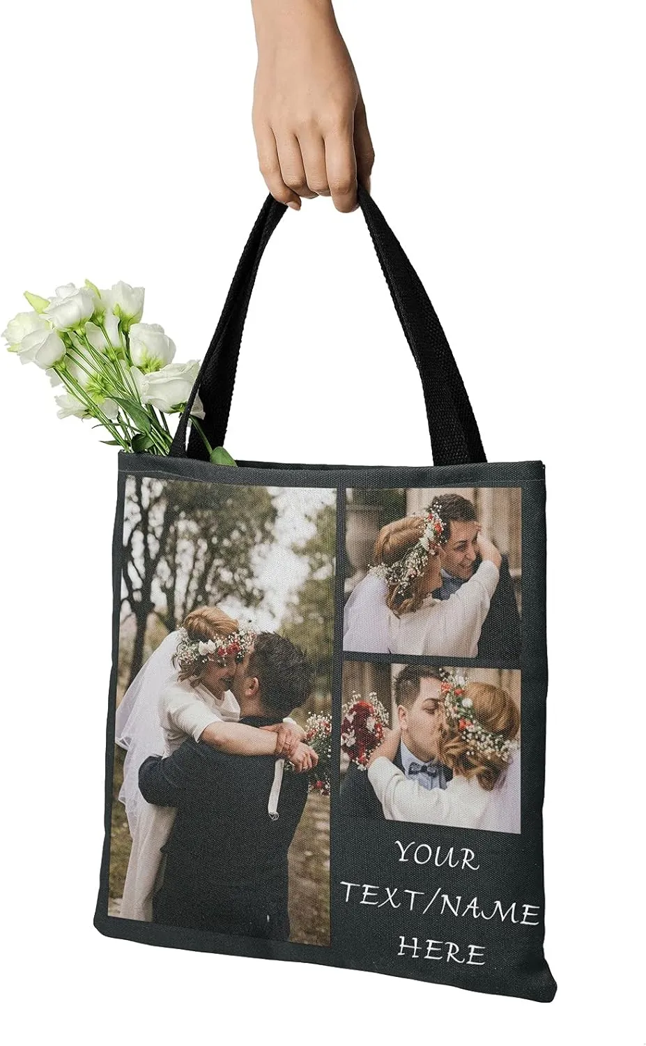 Custom Tote Bags Personalized Tote Bags with Texts photos Personalized Tote Bag Add Image