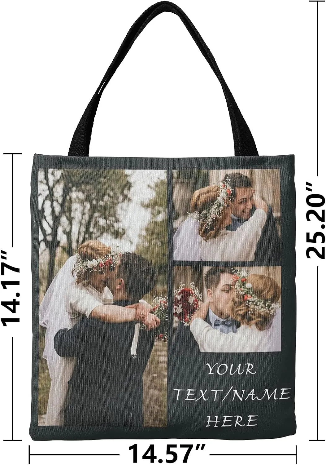 Custom Tote Bags Personalized Tote Bags with Texts photos Personalized Tote Bag Add Image