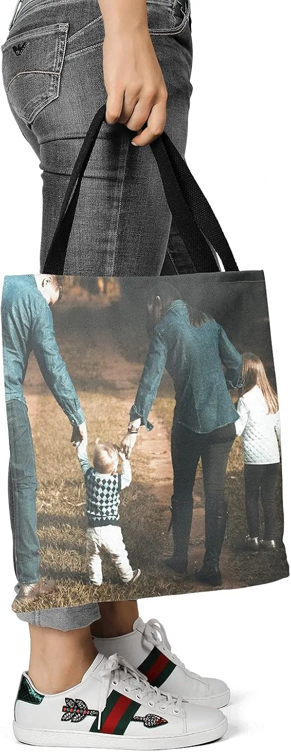 Custom Tote Bags Personalized Tote Bags with Texts photos Personalized Tote Bag Add Image