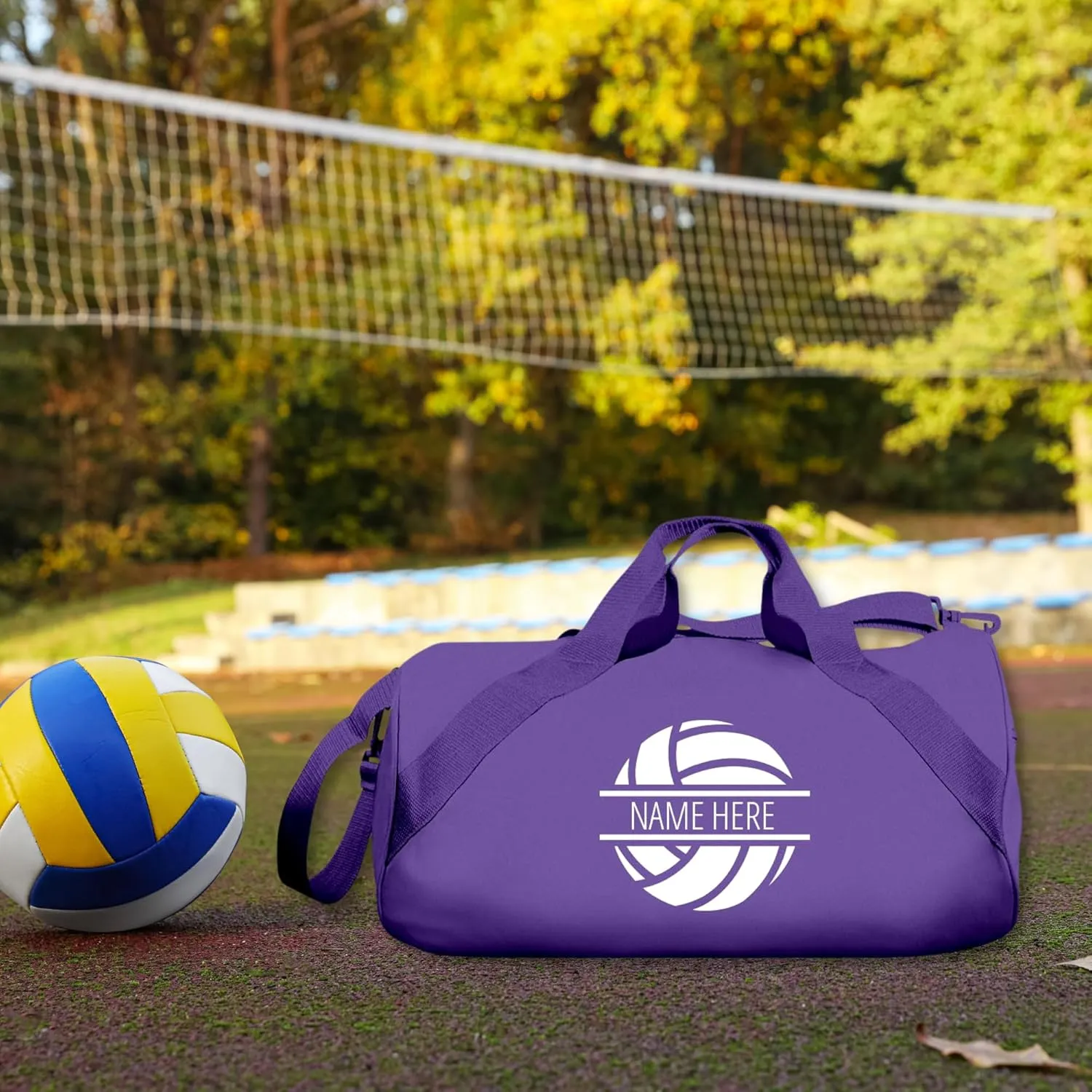 CUSTOMIZED GIRL Custom Volleyball Duffle Bag - Personalized Gym Bag With Custom Text for Women - Barrel Duffel - Forest