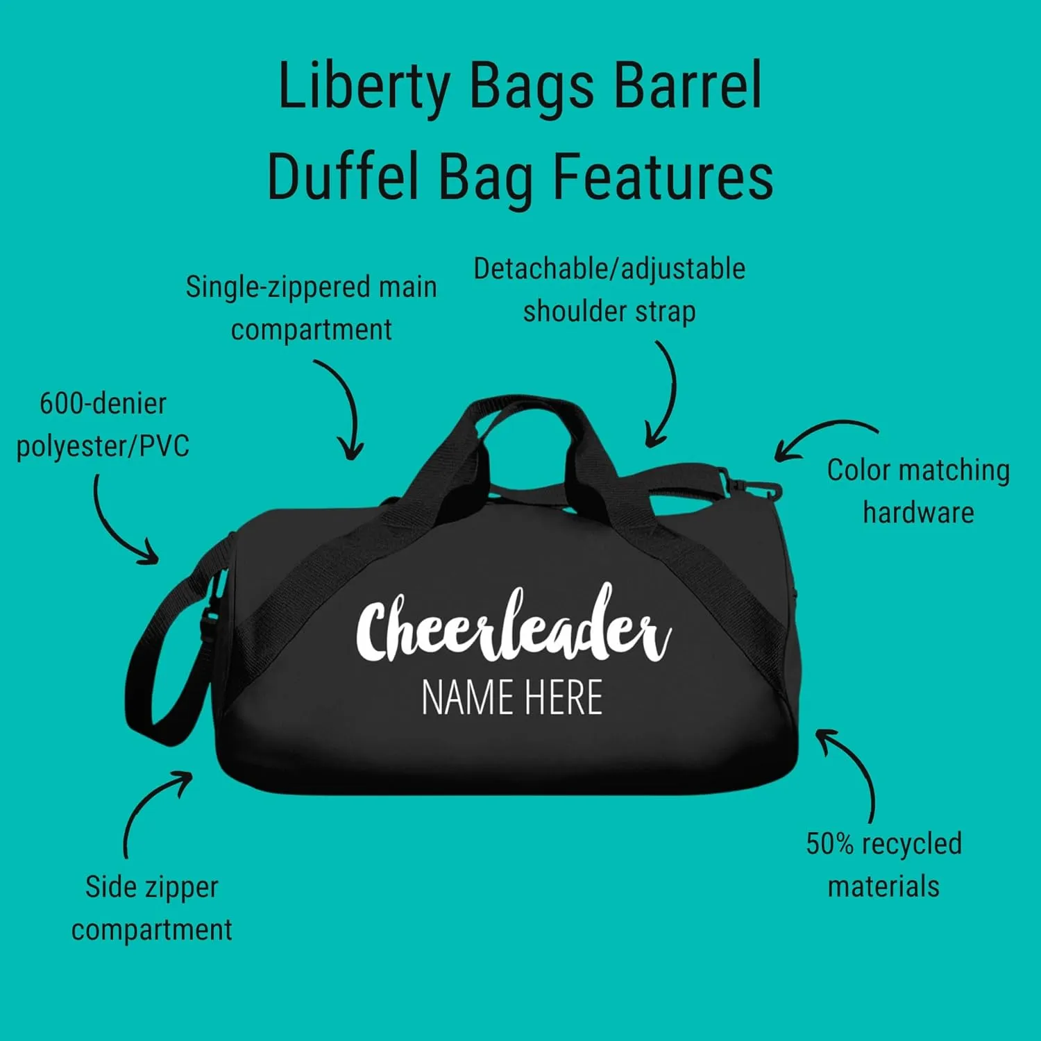 CUSTOMIZED GIRL Gym Bag Girls Duffle Bag Dance Bag For Teen Girls Custom Name Sport Cheerleader Girls Dance Bag Travel Duffle Bags Great Gift Personalized Barrel Duffel Cute Gym Bag