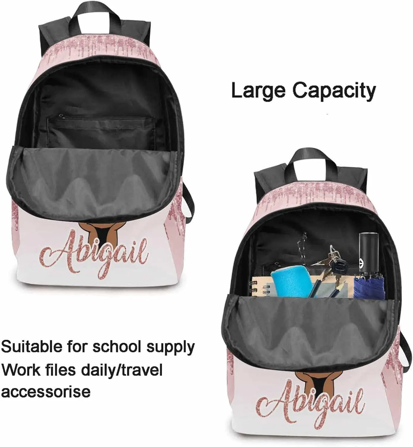 Customized Your Own Casual Unisex Daypack Bags Backpack Initialsflower Elephant Maternity Computer Changing Bags to Daughter Son from Dad Mom