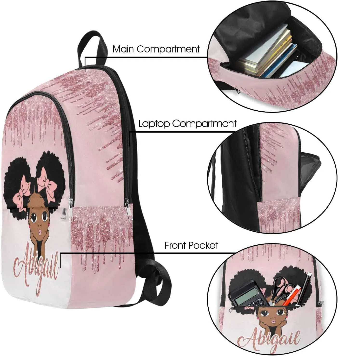 Customized Your Own Casual Unisex Daypack Bags Backpack Initialsflower Elephant Maternity Computer Changing Bags to Daughter Son from Dad Mom
