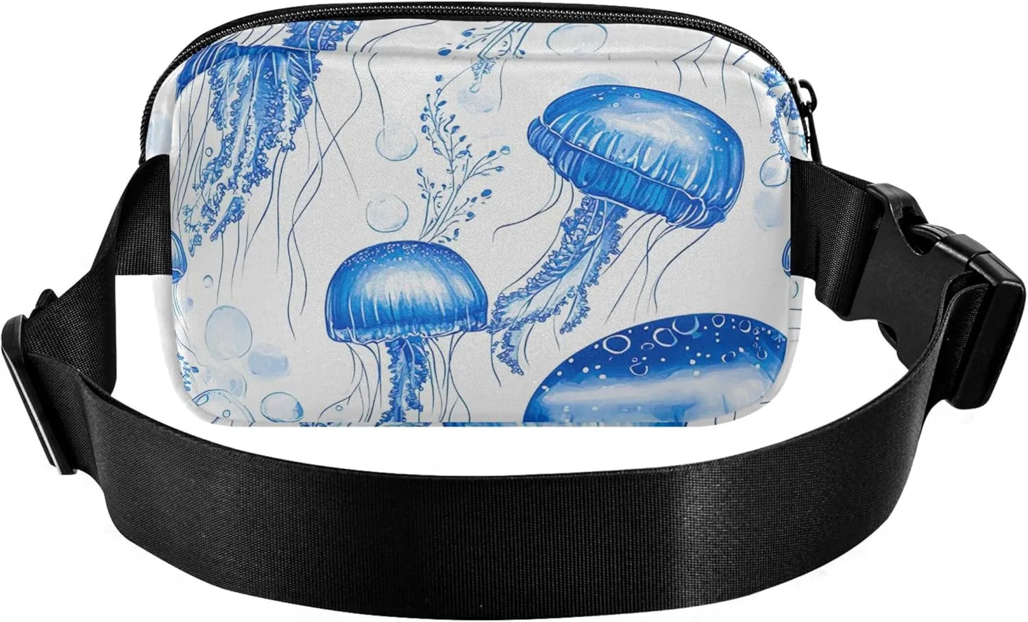 Cute Blue Jellyfish Women Fanny Packs Waterproof Belt Bags Hip Pack Cute Crossbody Waist Pack