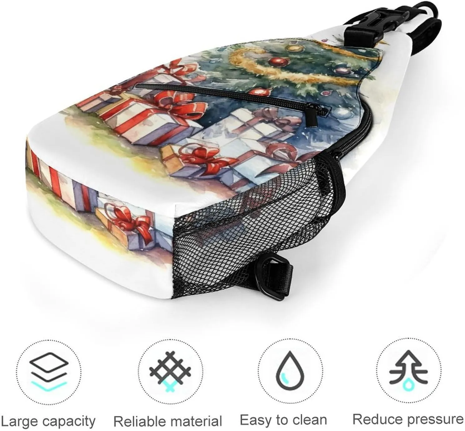 Cute-christmas-gnome Sling Bag Crossbody Chest Bag Shoulder Bag For Travel Hiking Cycling Camping