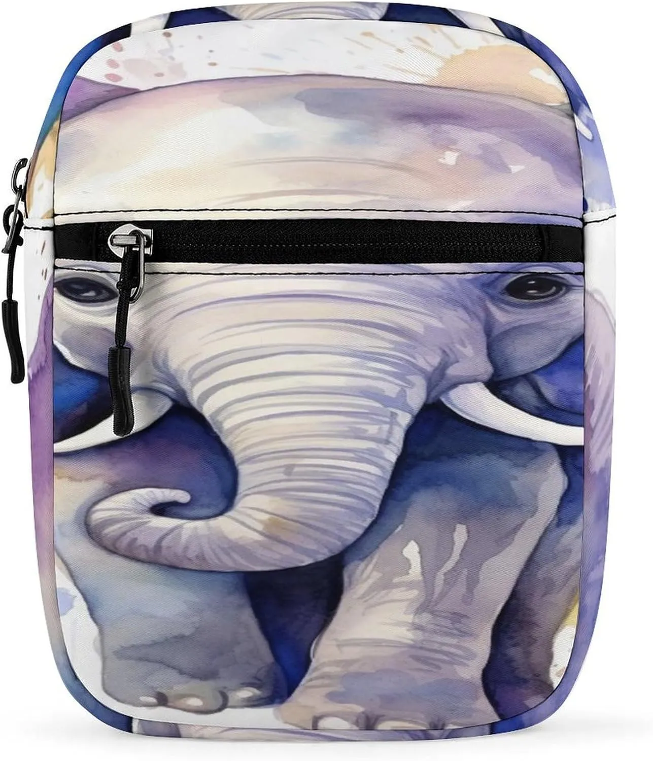 Cute Elephant Watercolor Small Satchel Mini Crossbody Sling Bag Shoulder Bag for Men Women Workout Travelling