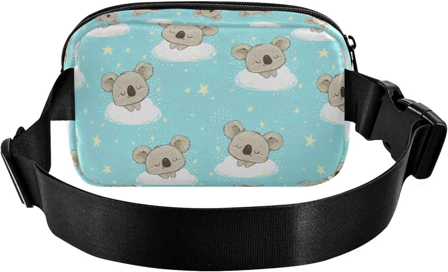 Cute Koala Print Sky Blue Fanny Packs Women Anti Theft Belt Bag Waterproof Designer Cross Body Waist Pack