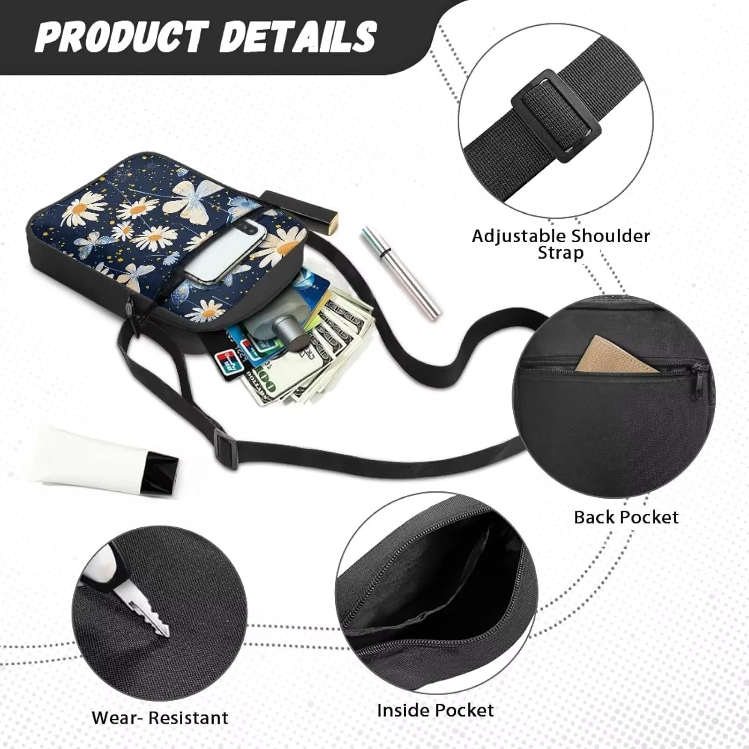 Cute Messenger Bag for Women Crossbody Bags Sling Purses for Teen Girls Trendy