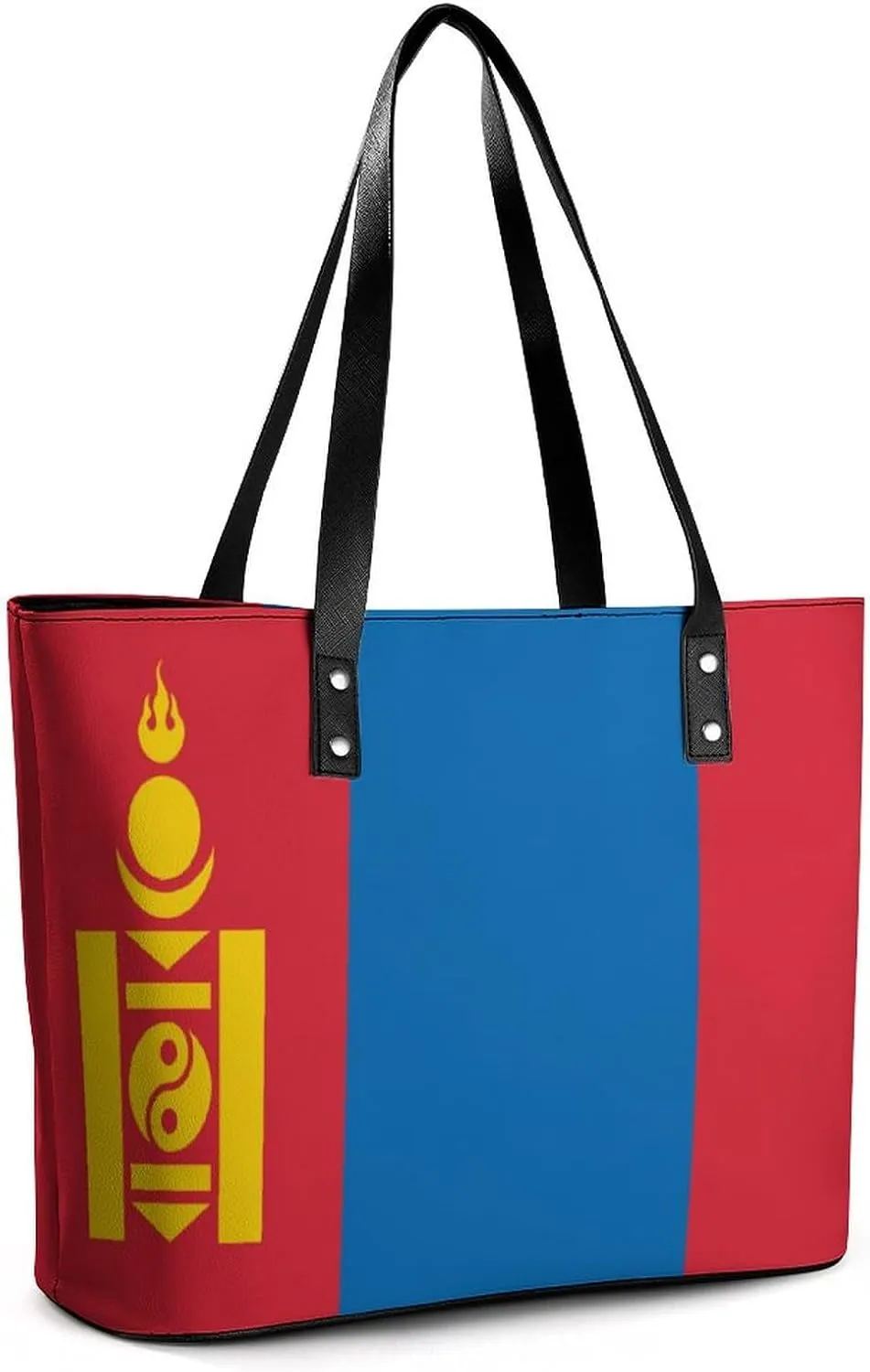 Cute Mongolia Flag Leather Hobo Bag Women Trendy Tote with Ample Storage Space