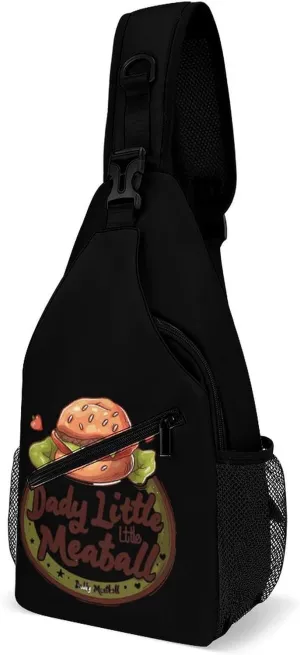 Daddy Little Meatball Italian Funny Sling Bag Casual Chest Bag Daypack Crossbody Fanny Pack Cross Body Bag for Outdoors Hiking Traveling