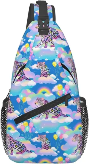 Daisy Red Ladybug Art Crossbody Bags Cross Chest Bag Adjustable Sling Backpack for Women Men