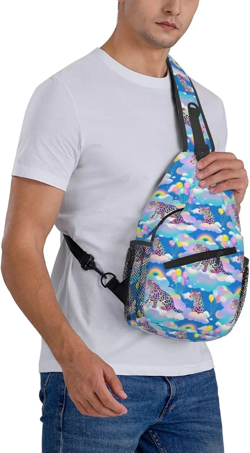 Daisy Red Ladybug Art Crossbody Bags Cross Chest Bag Adjustable Sling Backpack for Women Men