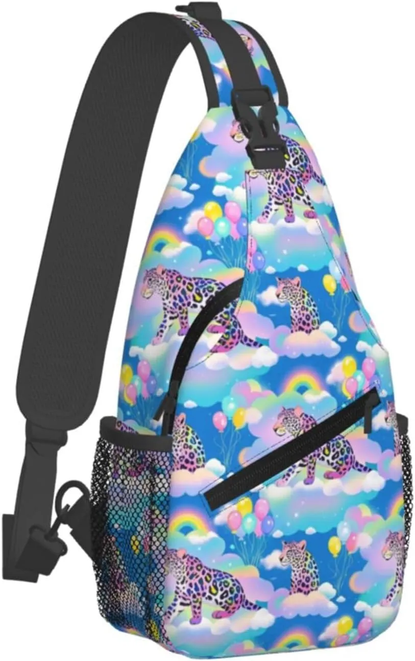 Daisy Red Ladybug Art Crossbody Bags Cross Chest Bag Adjustable Sling Backpack for Women Men