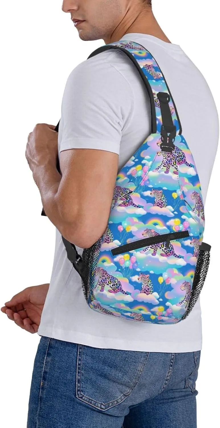 Daisy Red Ladybug Art Crossbody Bags Cross Chest Bag Adjustable Sling Backpack for Women Men