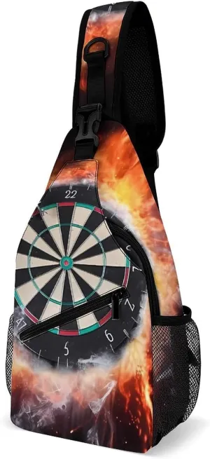 Dart Board Sling Bag Waterproof Lightweight Crossbody Chest Bag Casual Travel Hiking Daypack for Women Men