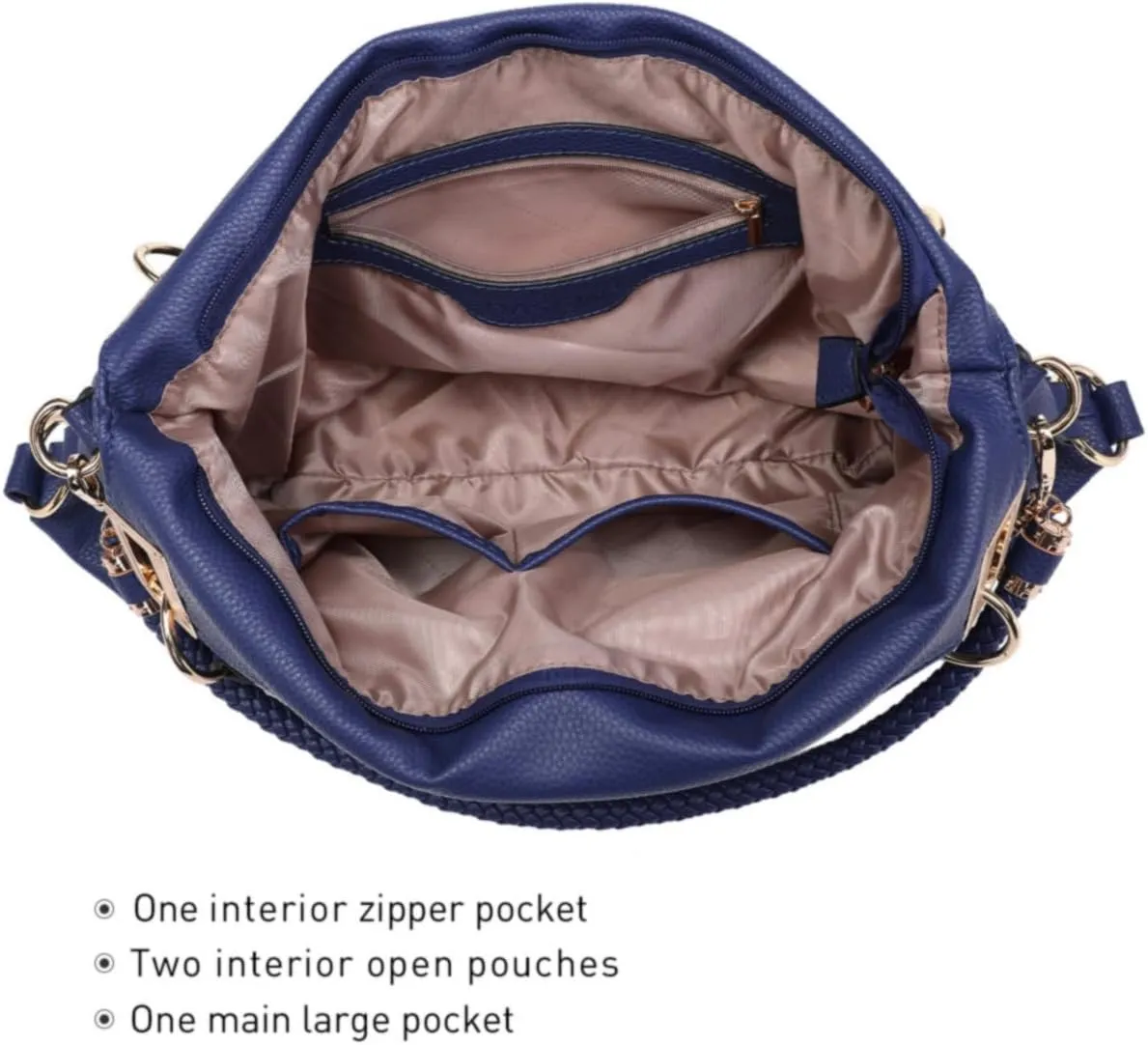 Dasein Purses for Women Vegan Leather Handbags Rhinestones Hobo Bags Tote Purse Shoulder Bag Ladies Handbag