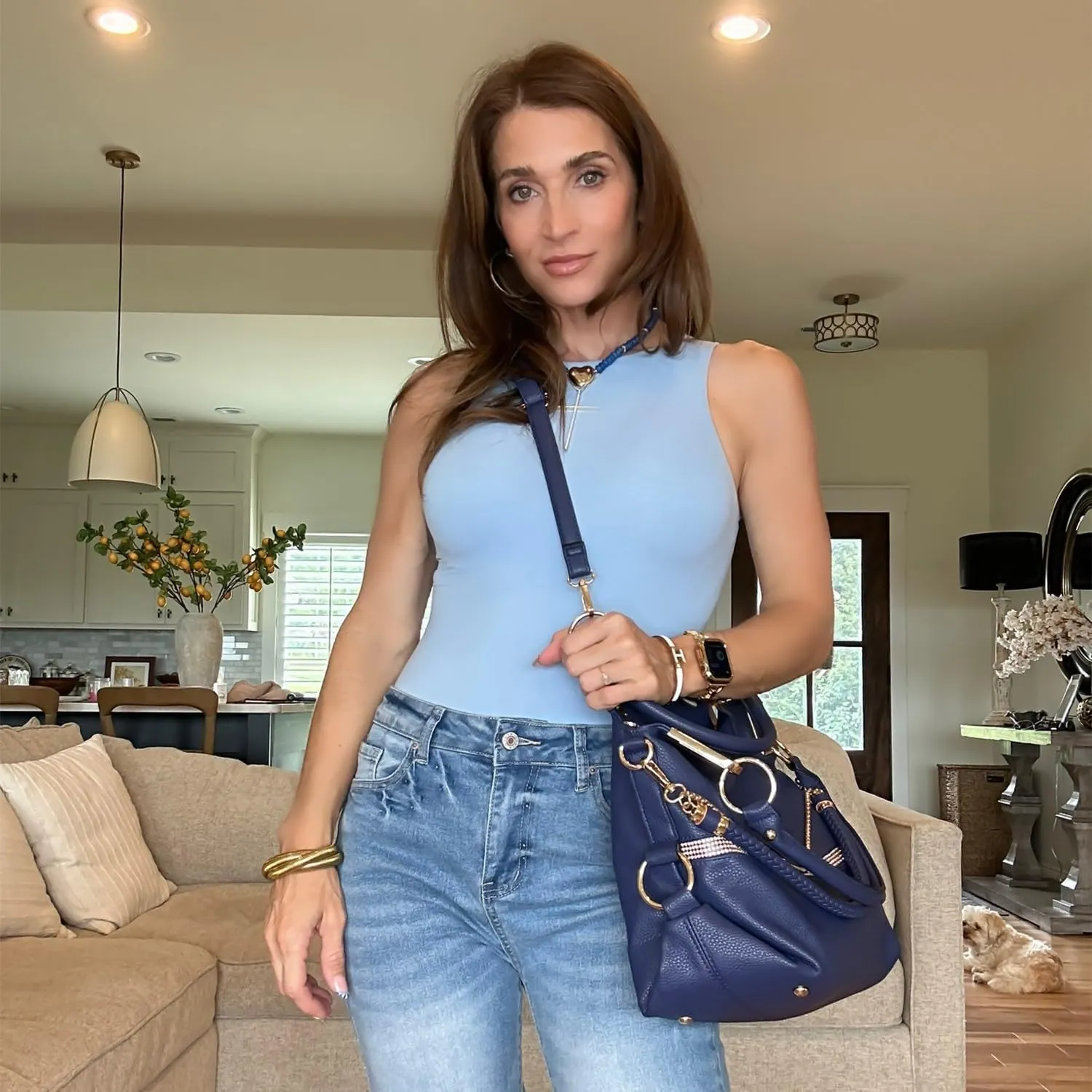 Dasein Purses for Women Vegan Leather Handbags Rhinestones Hobo Bags Tote Purse Shoulder Bag Ladies Handbag