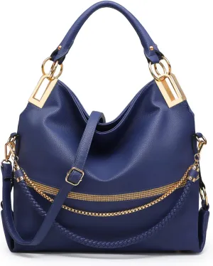 Dasein Purses for Women Vegan Leather Handbags Rhinestones Hobo Bags Tote Purse Shoulder Bag Ladies Handbag