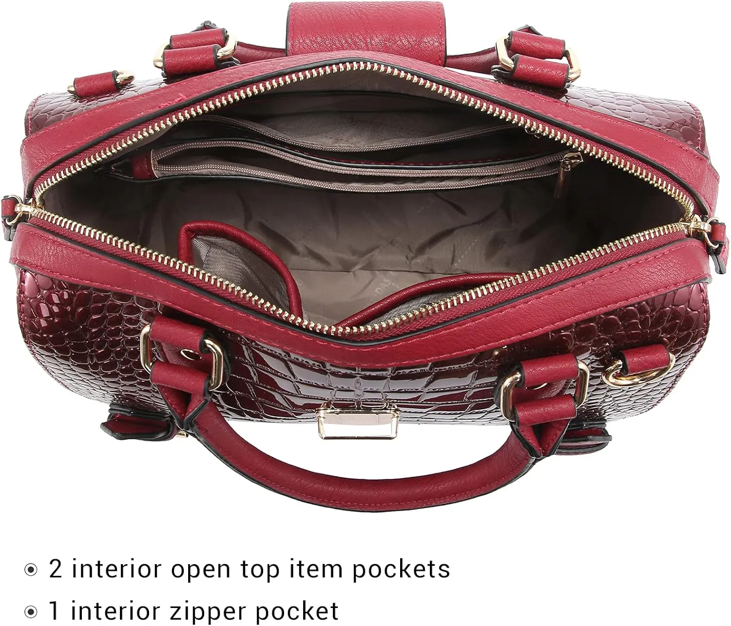 Dasein Women Barrel Handbags Fashion Satchel Bags Top Handle Shoulder Purses Vegan Leather Work Tote