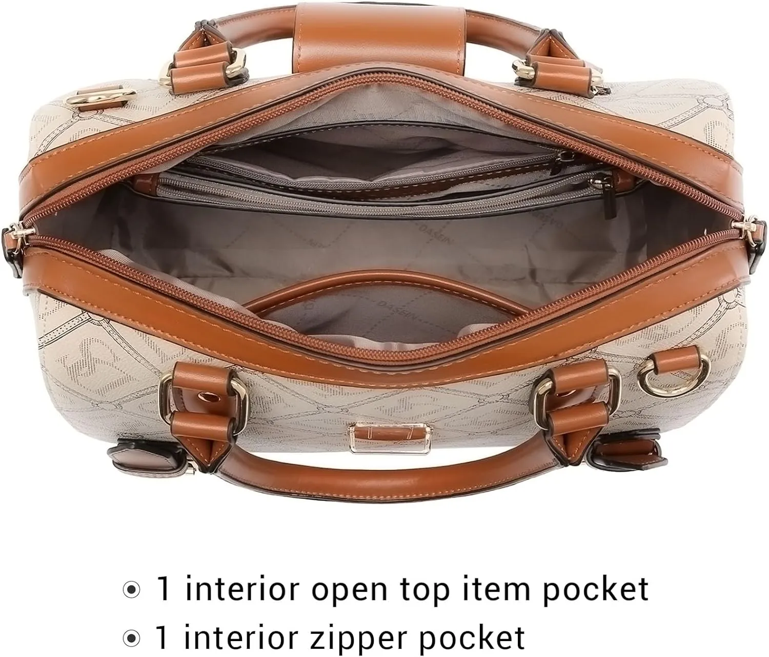 Dasein Women Barrel Handbags Fashion Satchel Bags Top Handle Shoulder Purses Vegan Leather Work Tote