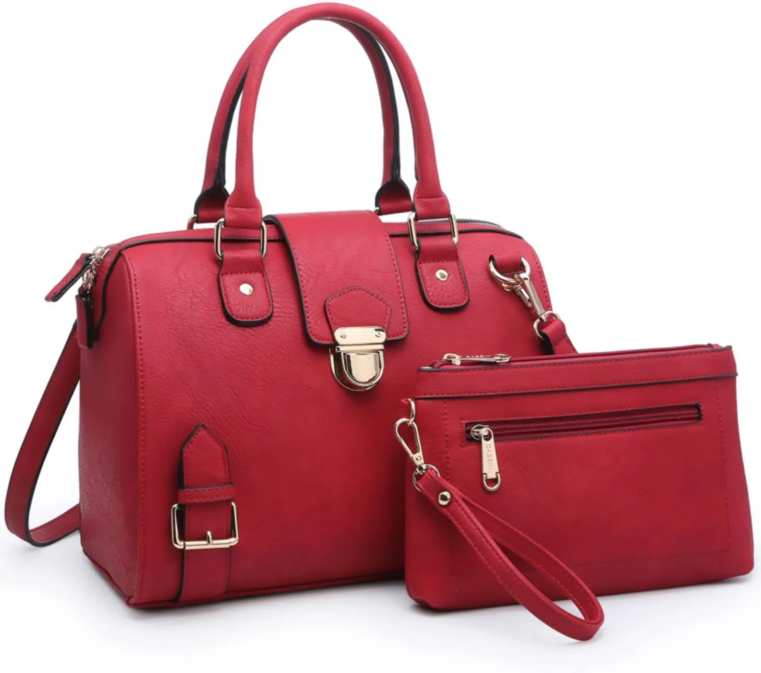 Dasein Women Barrel Handbags Fashion Satchel Bags Top Handle Shoulder Purses Vegan Leather Work Tote