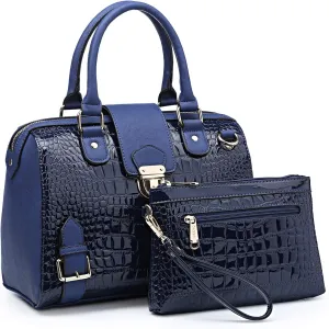 Dasein Women Barrel Handbags Fashion Satchel Bags Top Handle Shoulder Purses Vegan Leather Work Tote