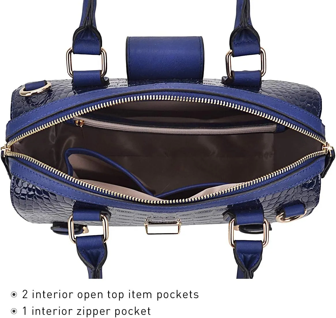 Dasein Women Barrel Handbags Fashion Satchel Bags Top Handle Shoulder Purses Vegan Leather Work Tote