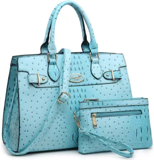Dasein Women Handbags and Purses Ladies Shoulder Bag Top Handle Satchel Tote Work Bag with Matching Clutch