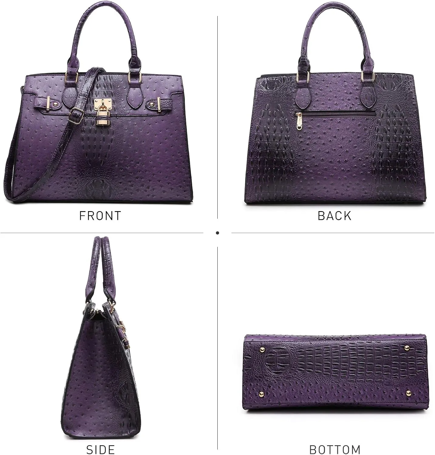 Dasein Women Handbags and Purses Ladies Shoulder Bag Top Handle Satchel Tote Work Bag with Matching Clutch