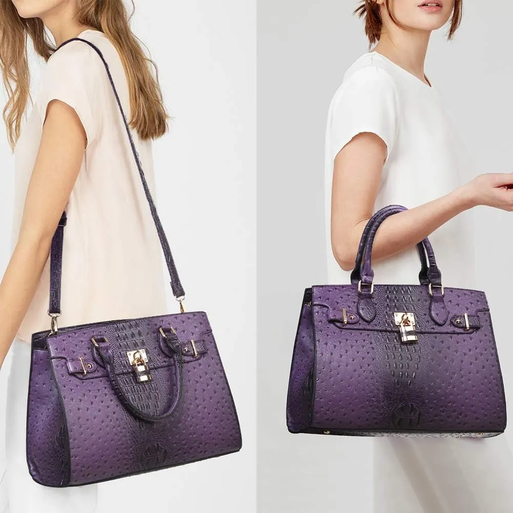 Dasein Women Handbags and Purses Ladies Shoulder Bag Top Handle Satchel Tote Work Bag with Matching Clutch