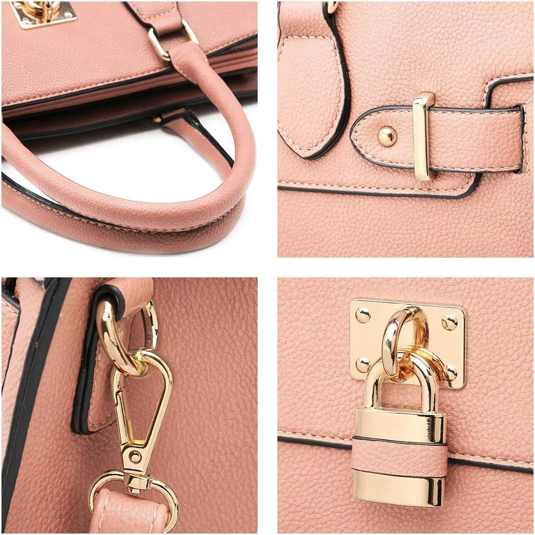 Dasein Women Handbags and Purses Ladies Shoulder Bag Top Handle Satchel Tote Work Bag with Matching Clutch