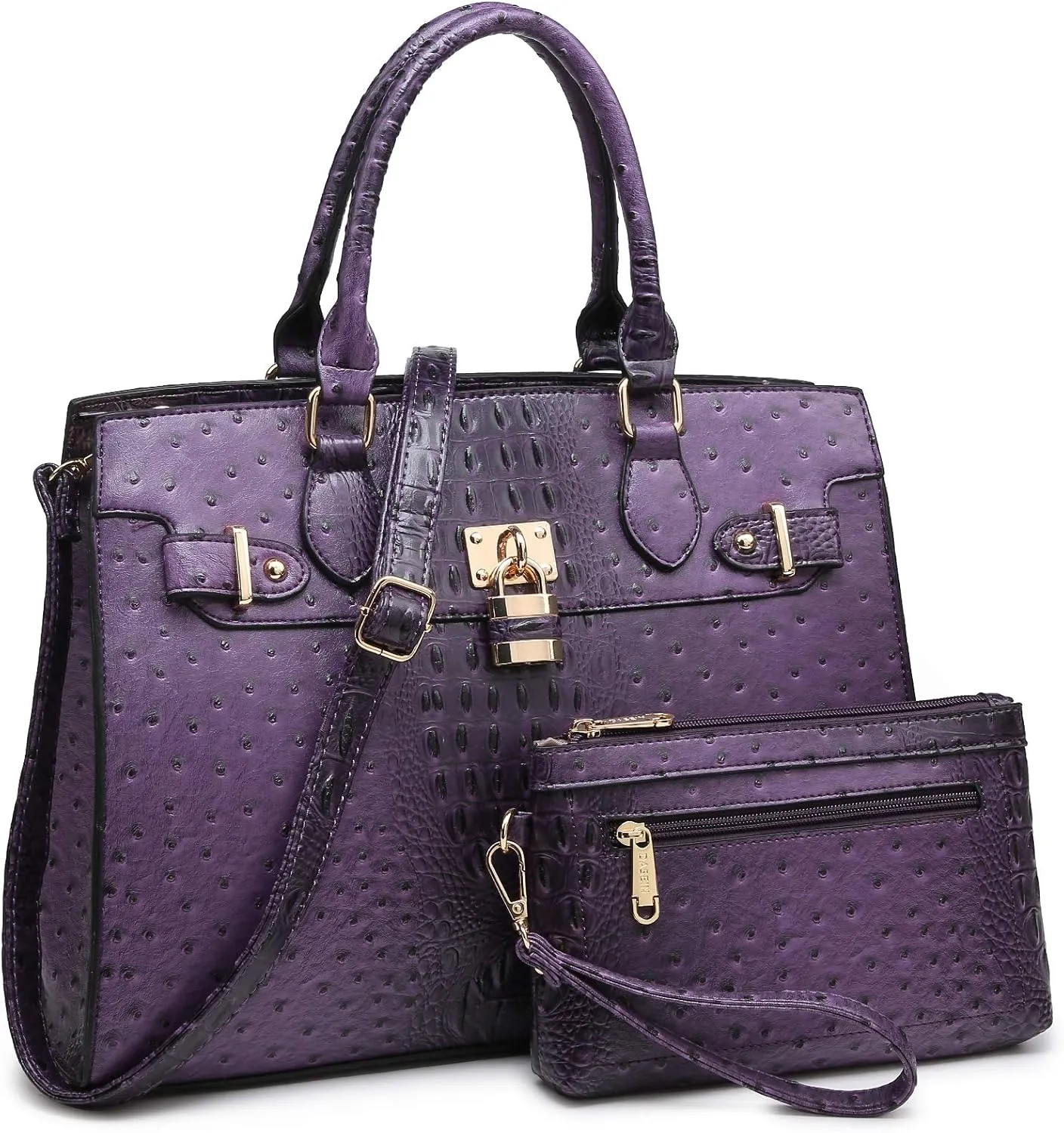 Dasein Women Handbags and Purses Ladies Shoulder Bag Top Handle Satchel Tote Work Bag with Matching Clutch