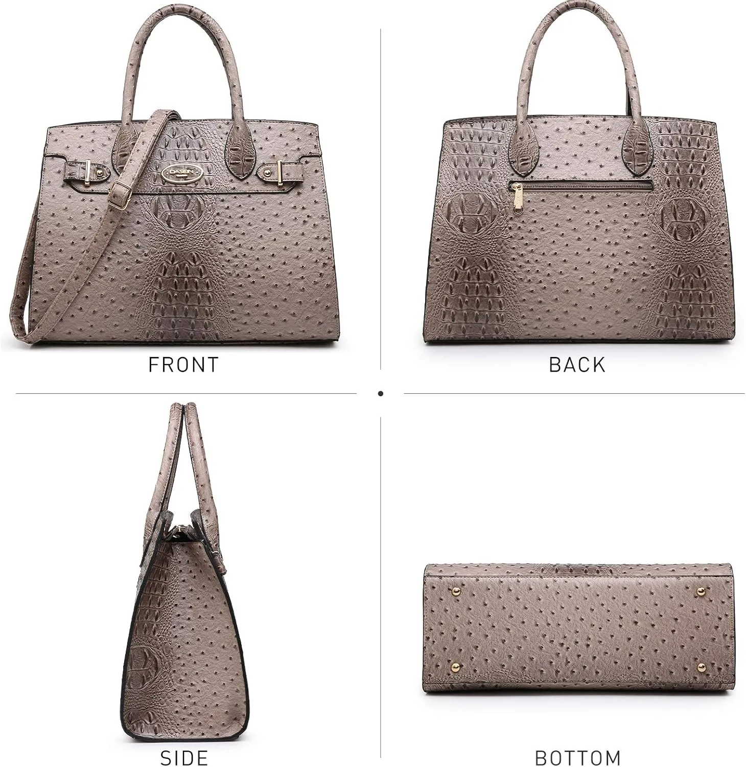 Dasein Women Handbags and Purses Ladies Shoulder Bag Top Handle Satchel Tote Work Bag with Matching Clutch