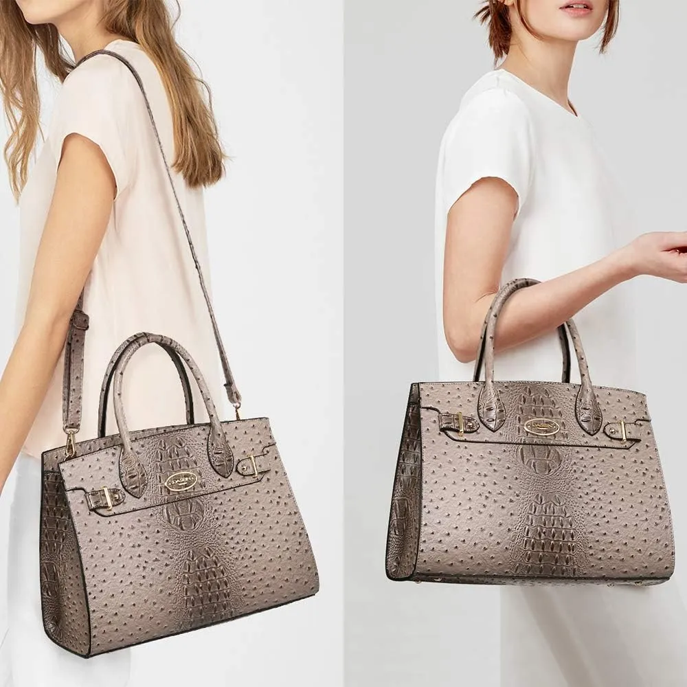 Dasein Women Handbags and Purses Ladies Shoulder Bag Top Handle Satchel Tote Work Bag with Matching Clutch