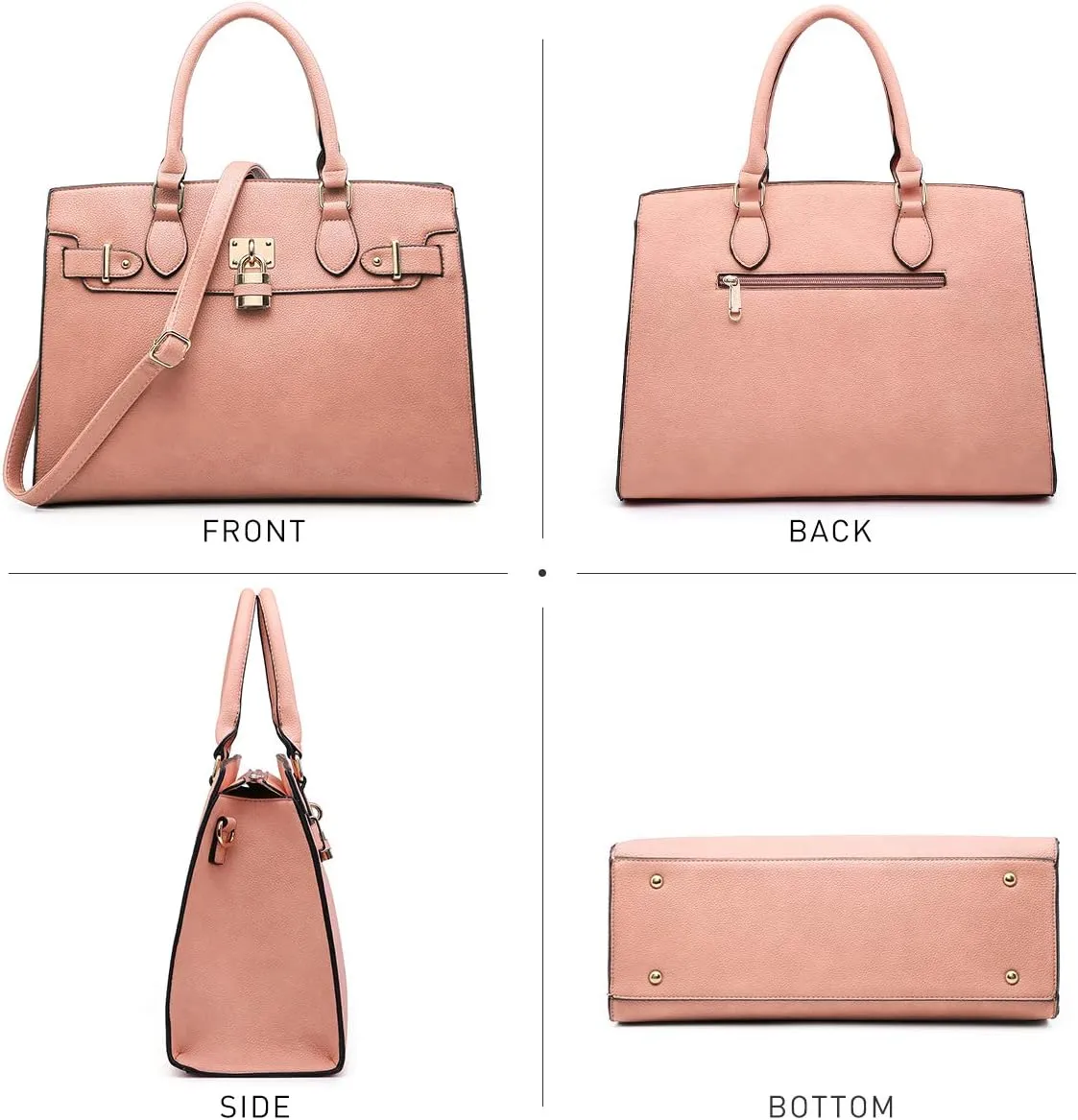 Dasein Women Handbags and Purses Ladies Shoulder Bag Top Handle Satchel Tote Work Bag with Matching Clutch